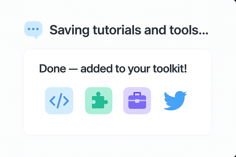 Collect tutorials, components, tools, tweets